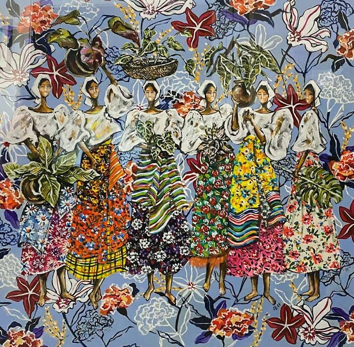 Barangay Pinta 24” x 24” Celine Celi-Enriquez, 2024