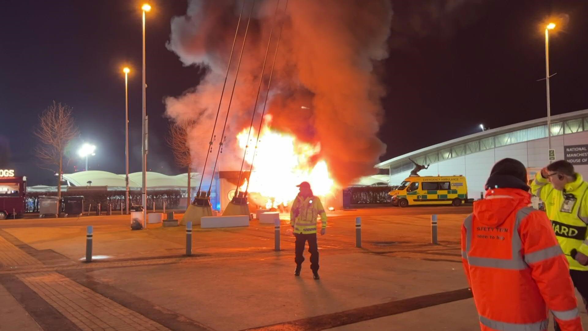 Fire hits Man City stadium
