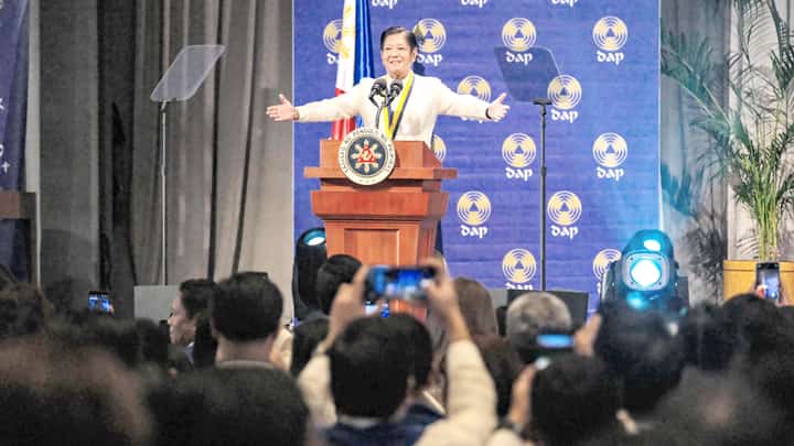 Welcome to gov’t President Ferdinand R. Marcos Jr. reaches out to public servants during the One DAP Graduation Ceremony of the Development Academy of the Philippines at PICC, Pasay City. The event, themed ‘Galing at Husay: Lingkod ng Bayan tungo sa Bagong Pilipinas,’ honors DAP scholars who have completed rigorous training to enhance national progress and governance. Graduates earned master’s degrees in Public Management, Development Management, and Productivity and Quality Management.