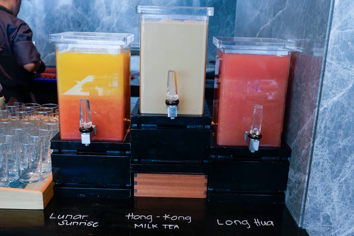 Drinks galore: Lunar Sunrise, Hong Kong Milk Tea and Long Hua.
