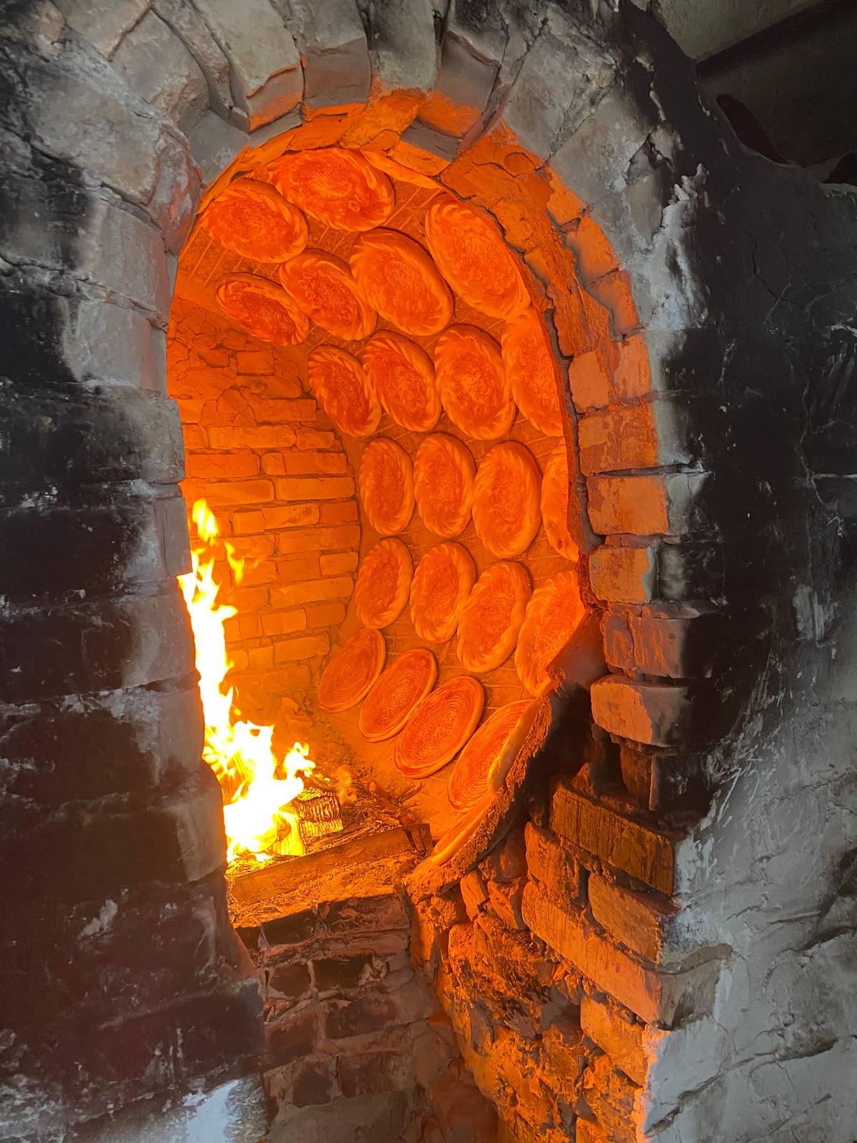 Patir bread baked in a tandoor.