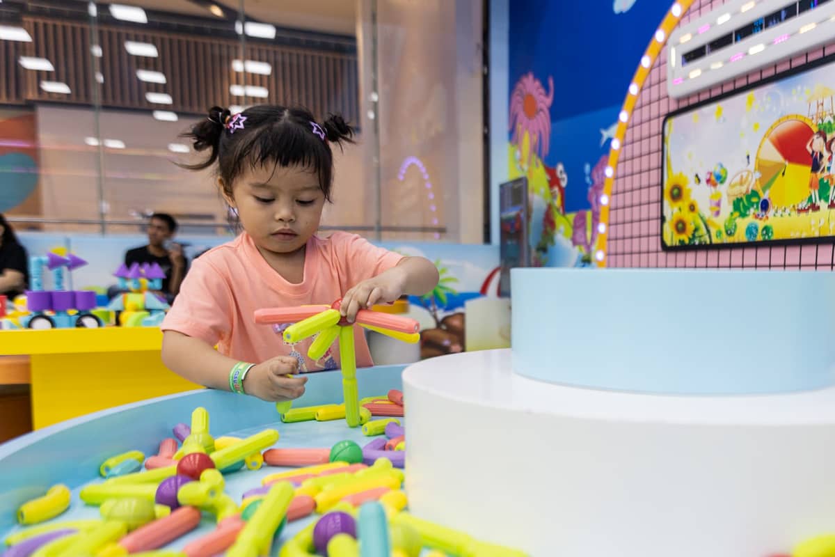 Children, accompanied by their parents, engage in interactive play at Fantasy World, an indoor playground at SM Sta. Mesa in Quezon City, on Sunday, 2 February 2025.