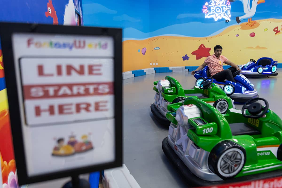 Children, accompanied by their parents, engage in interactive play at Fantasy World, an indoor playground at SM Sta. Mesa in Quezon City, on Sunday, 2 February 2025.