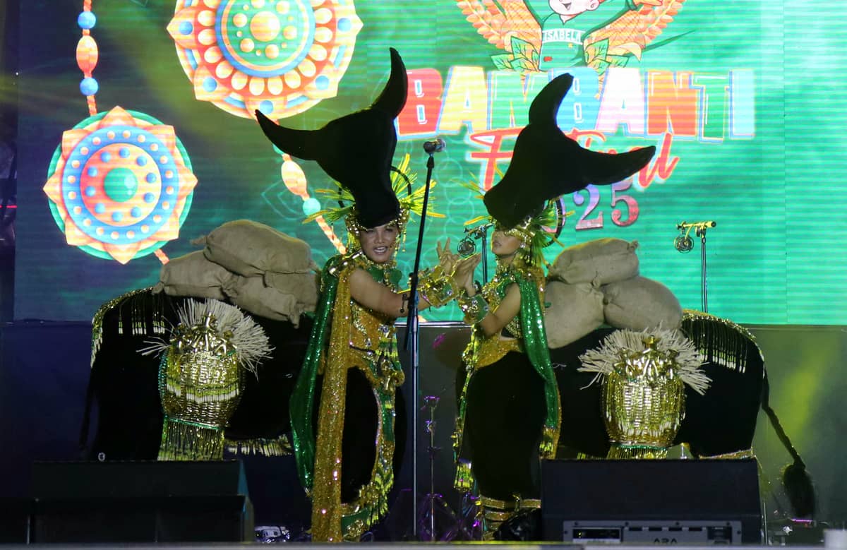 San Manuel’s festival king and queen depicting carabaos, which are important to agriculture.