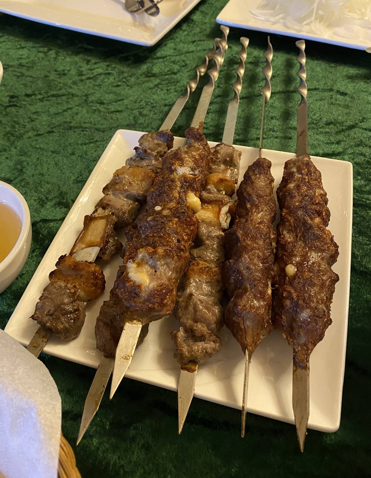 Lamb shashlik.