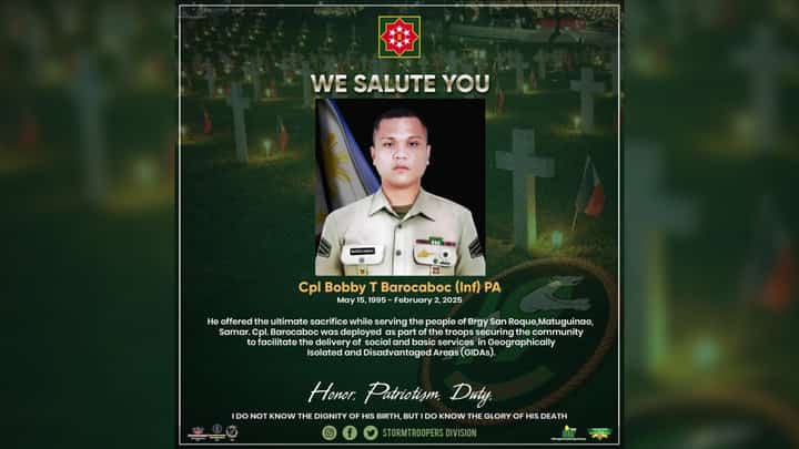 Soldier killed in Samar clash