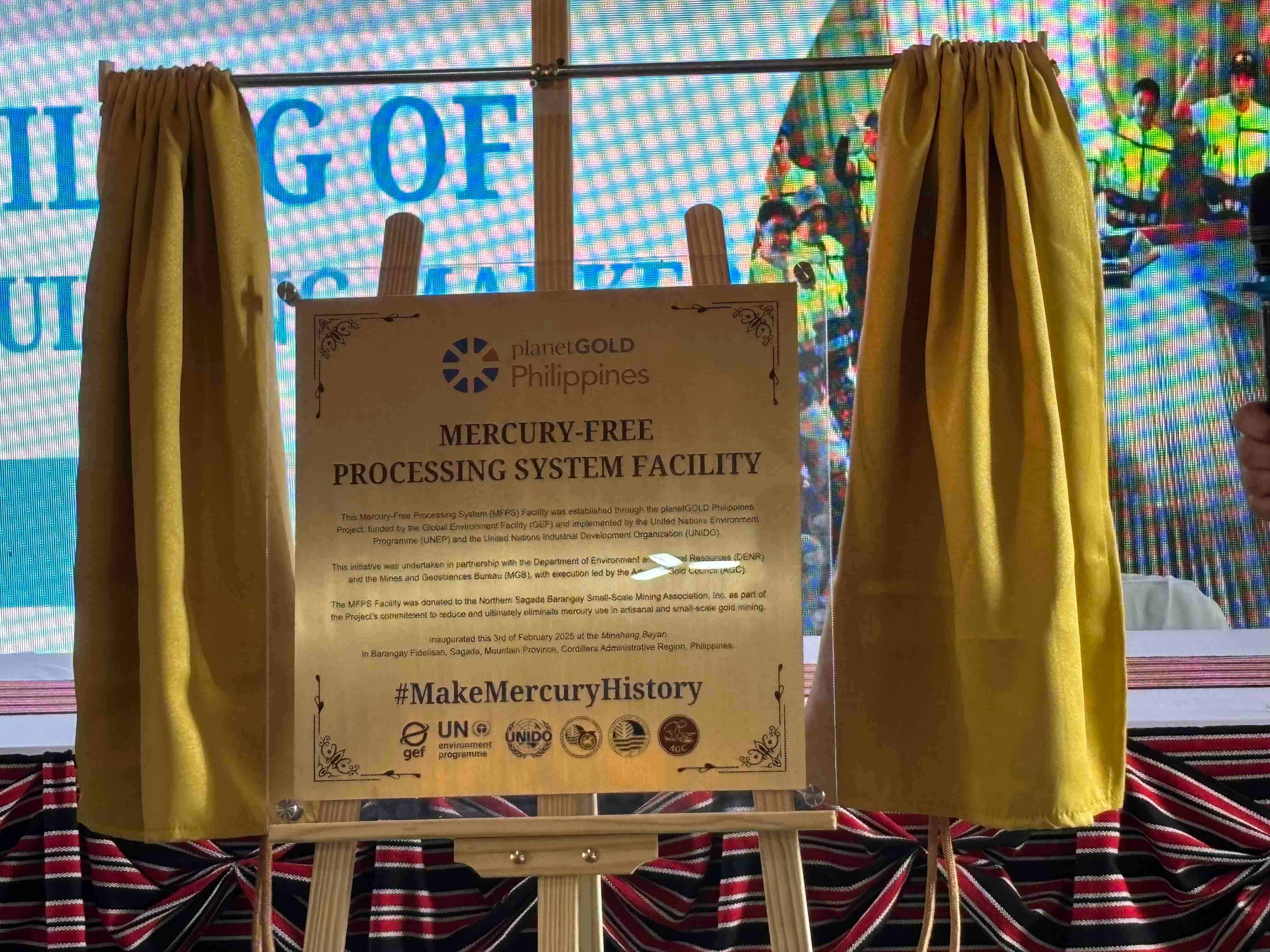 MAKE MERCURY HISTORY: Artisanal Gold Philippines, together with local government units and agencies, UNIDO, Sagada miners, unveiled the Mercury-Free Processing System Facility marker (Gabriela Baron)