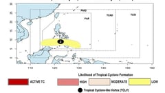 Tropical cyclone-like vortex over Mindanao area possible next week