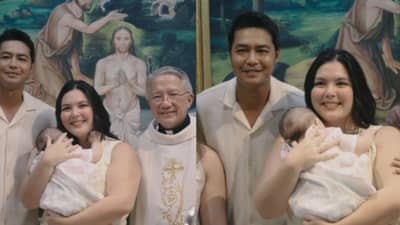 Celebrity couple Ria Atayde and Zanjoe Marudo baptize son Sabino with family and friends