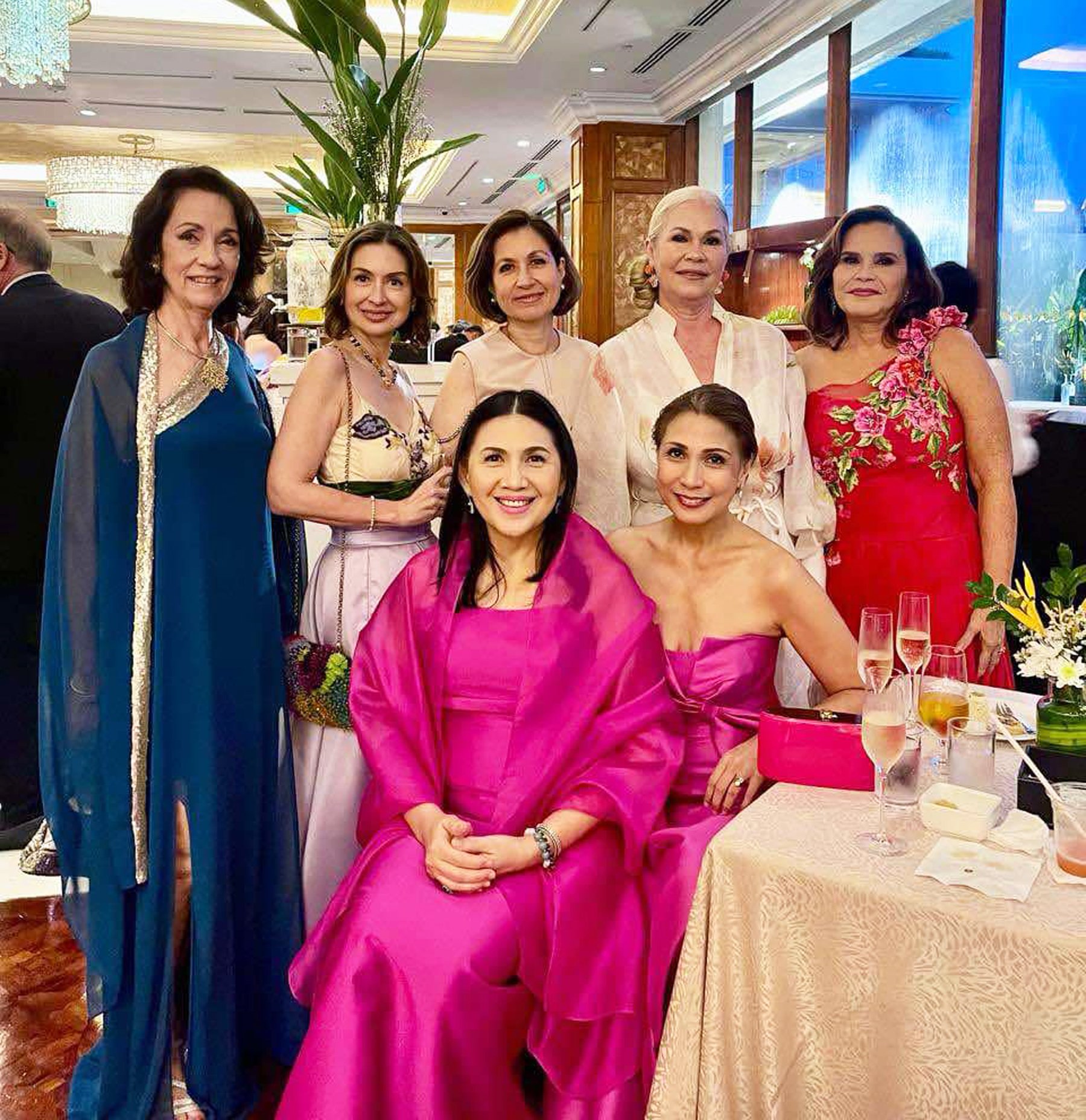 Lelet Heredia, Christine Pelaez, Janine Taylor, Tamsin Booth, Celeste Miranda. (Seated) Pauline Hofer and Julie Boschi.