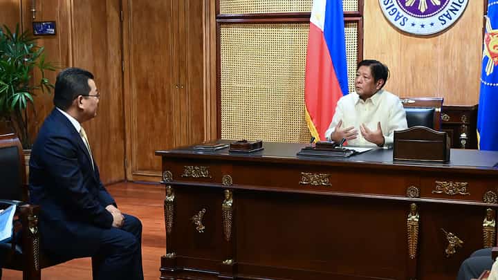 President Ferdinand "Bongbong" Marcos Jr. meets with outgoing Thailand Ambassador to the Philippines Tull Traisorat in Malacañan Palace on Wednesday, 05 February. Marcos thanks Traisorat for enhancing bilateral ties between the Philippines and Thailand.