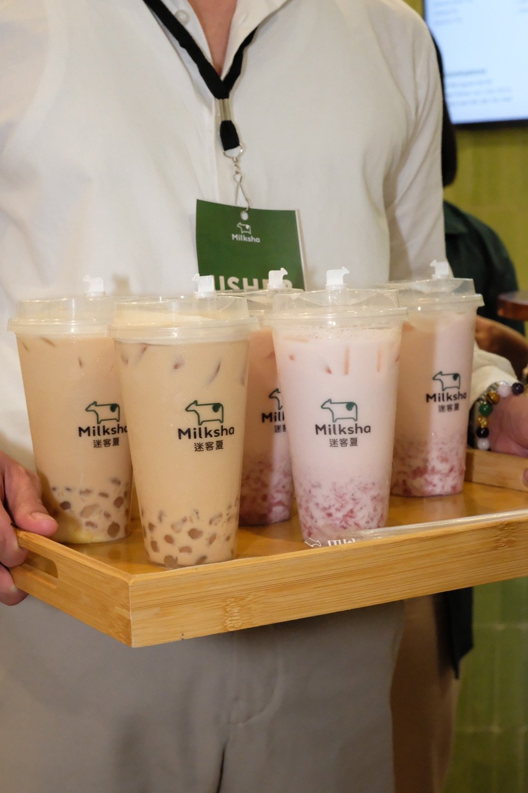 Milksha drinks being served.
