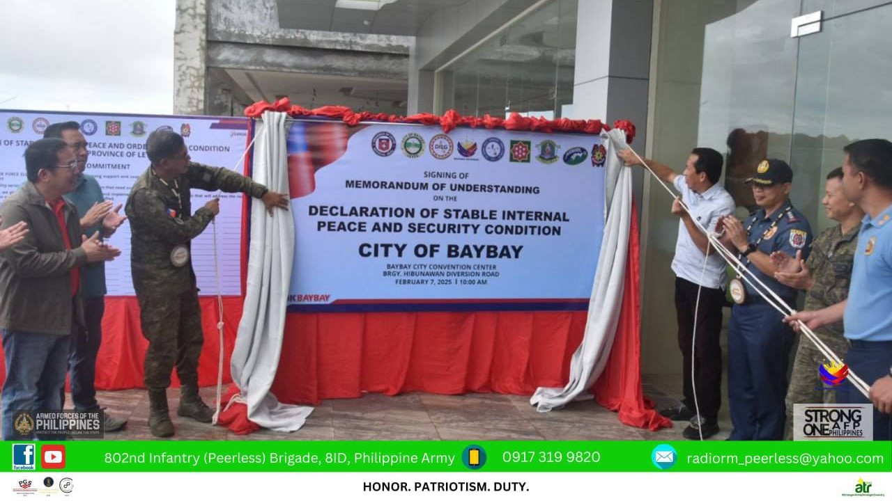Army declares Baybay City insurgency-free