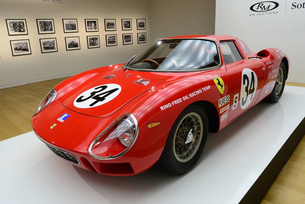 A Ferrari 250 LM is on display during a preview of the ‘Art of Automobile’ auction at Sotheby’s in New York on 18 November 2013 in New York.