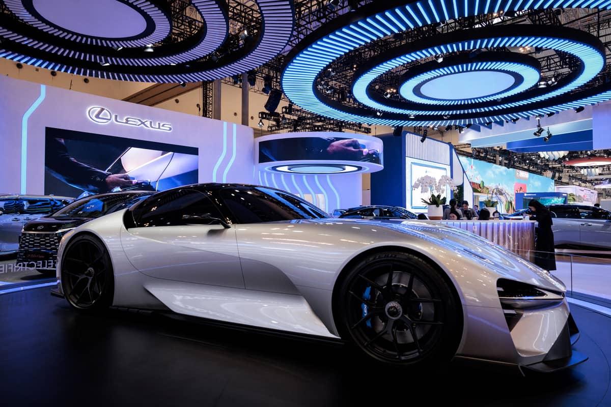 Lexus’ electric sport vehicle concept model is displayed during the 31st Gaikindo Indonesia International Auto Show at the Indonesia Convention Exhibition in Tangerang.