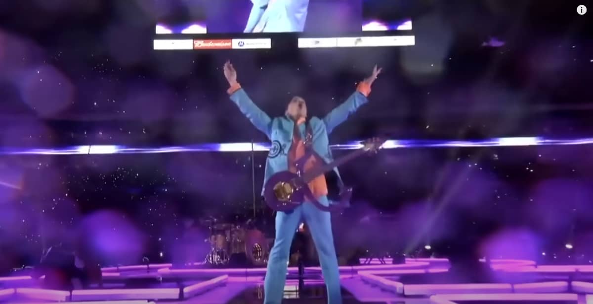 Prince during Super Bowl XLI