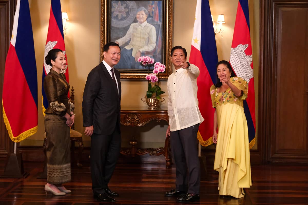 First Lady Dr. Chanmone Hun Manet, Cambodian Prime Minister Hun Manet, President Ferdinand R. Marcos Jr., and First Lady Liza Araneta-Marcos