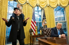 Musk defends cuts as son steals show in Oval Office appearance