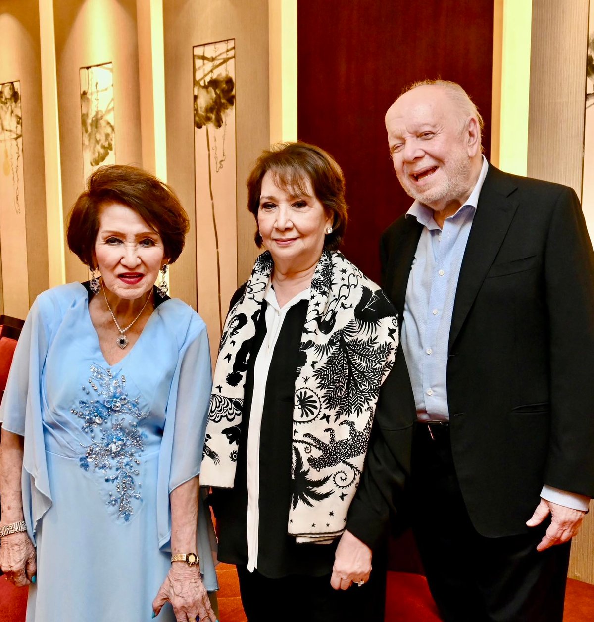 Nene Leonor with her bffs Ambassador Philippe Lhuillier and wife Edna.