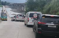 Defunct Marcos Sara Duterte Alliance (MASADA) convoy crossing a flooded river in Isabela province during 2022 presidential election trail.