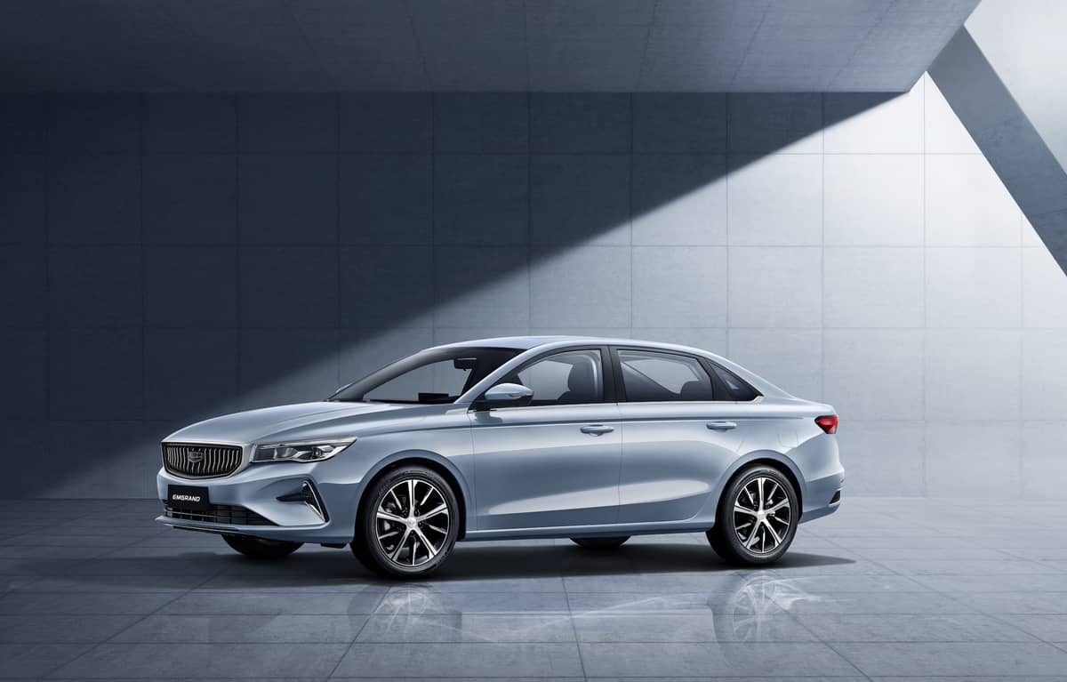 The Geely Emgrand, a standout at the brand’s relaunch, combines sleek design with refined features.