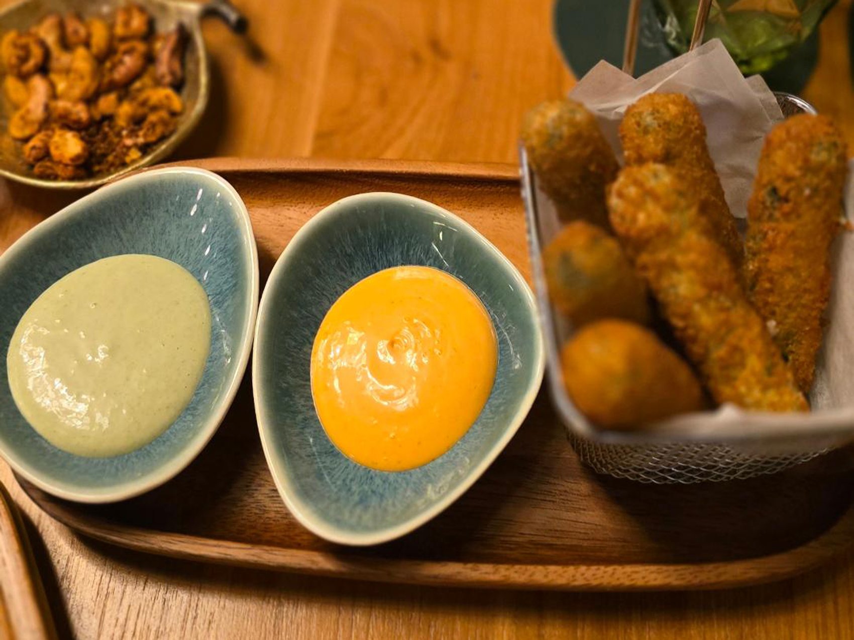 Spinach and cheese croquettes.