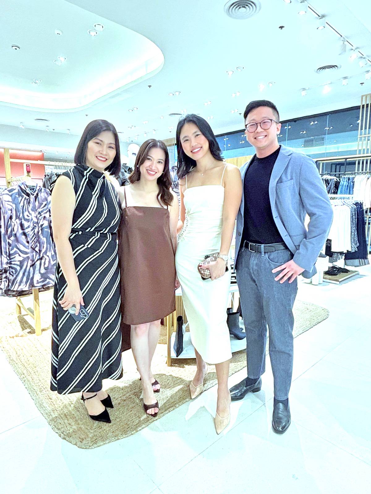 (FROM left) Mango Philippines District Managers Julien Branzuela and Kelly Santos-Sevilla; Vendela Siasat and Fergus Siasat.