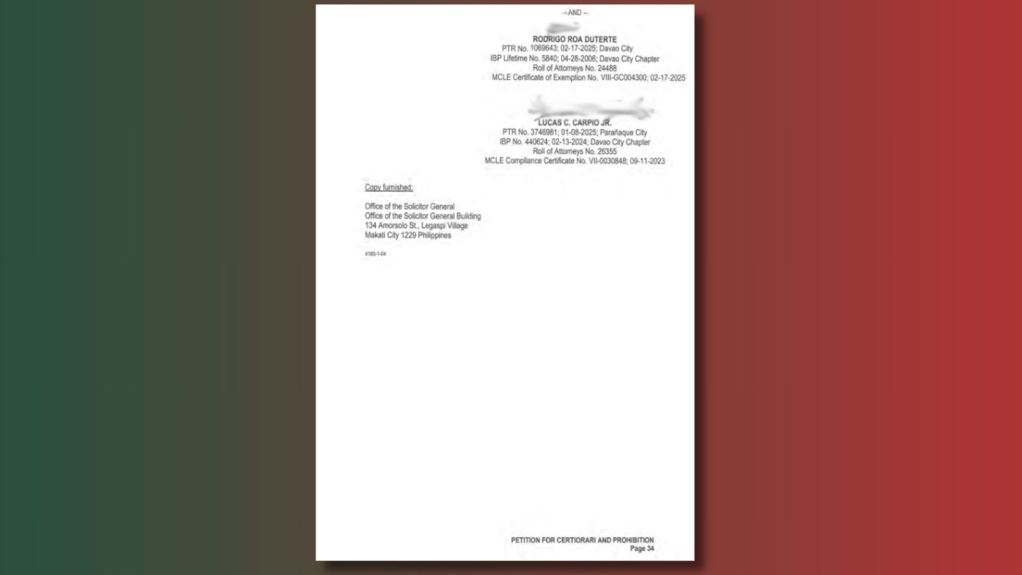 Rody among VP Sara’s lawyers in SC petition
