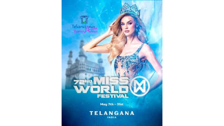 Poster for the Miss World 2025 in Telangana, India