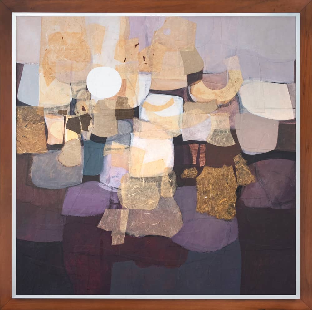 José Joya (1931-1995) ‘Evening in Shanghai,’ dated 1973, acrylic, 48” x 48” (122 cm x 122 cm).