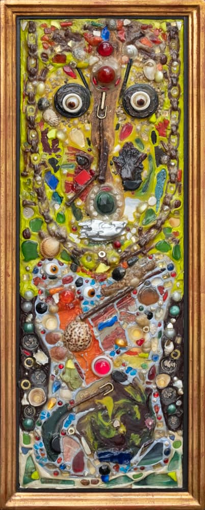Alfonso Ossorio (1916-1990) ‘Sun Hanging,’ signed and dated 1961 (verso) mixed media, 28” x 9 1/2” (71 cm x 24 cm).