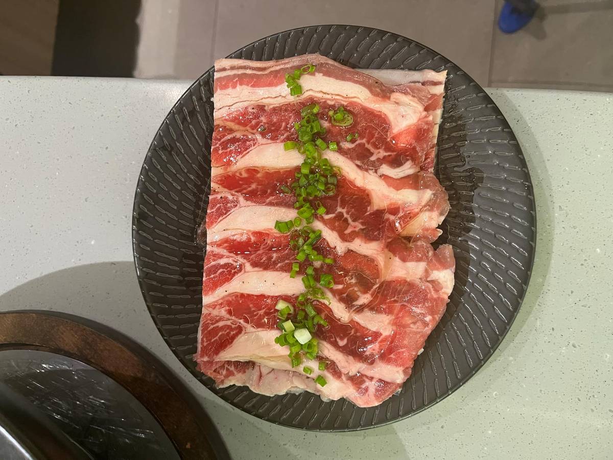 One of the many beef and pork selection
