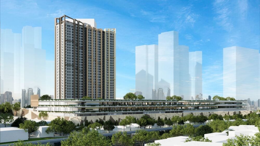 The iconic Sora Tower provides residents with breathtaking city vistas, embodying the sense of elevation and openness that Japanese design emphasizes. (Artist’s perspective)