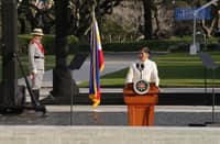 President Ferdinand Marcos Jr. commemorates the 80th anniversary of the Liberation of Manila at the American Cemetery and Memorial in Taguig City on 22 February 2025.