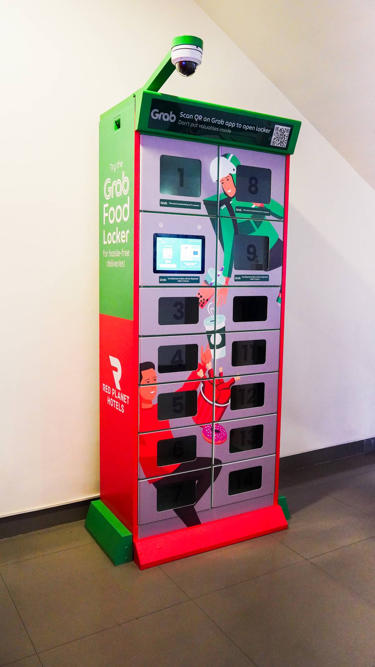 GRAB Food Locker at Red Planet Makati Amorsolo.