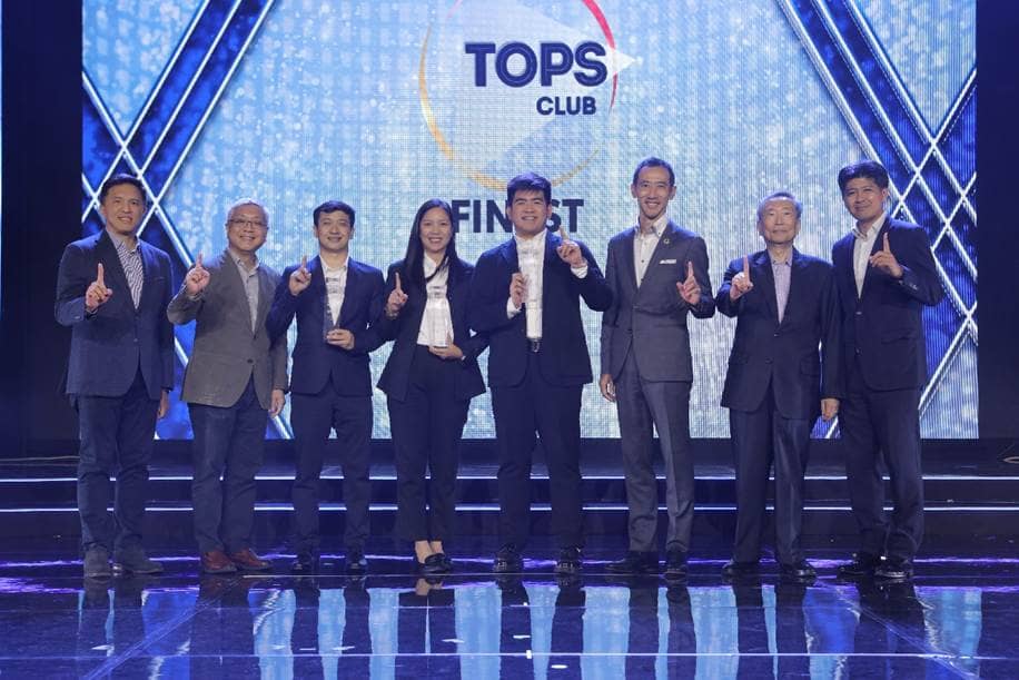 Shown are: (from left) Toyota Motor Philippines senior vice president for Marketing Division Sherwin Chua-Lim, TMP executive vice chairman for Marketing Division Jose Maria Atienza, TOPS Finest General Job Service Advisor of the Year Vladimir John Yutuc, TOPS Finest Body and Paint Service Advisor of the Year Ma. Precious Claire Castro, TOPS Finest Marketing Professional of the Year Ramil Angelo Tantay, TMP president Masando Hashimoto, TMP vice chairman Dr. David Go and TMP senior vice president for Marketing Division Masahiro Haoka.
