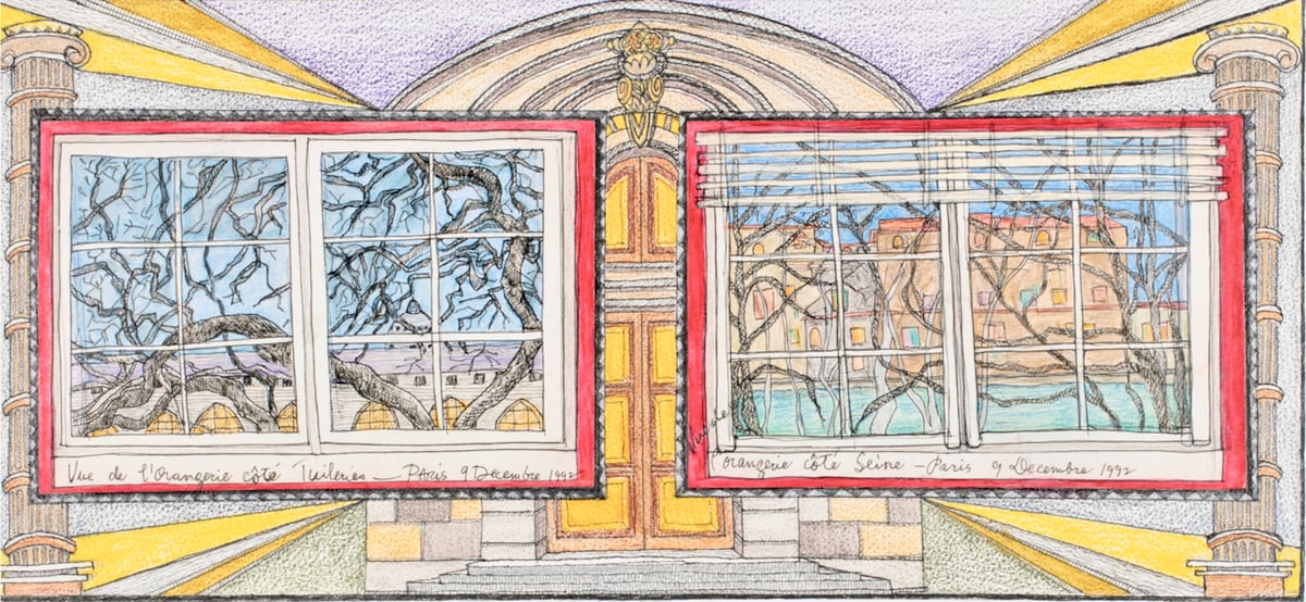 'Vue de l’Orangerie, Côtés Tuileries et Seine' (1992 and 2023).