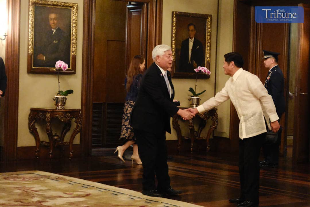 President Ferdinand Marcos Jr. welcomes Japan's Defense Minister Nakatani Gen during a courtesy call on Monday, 24 February 2025. PHOTO BY YUMMIE DINGDING