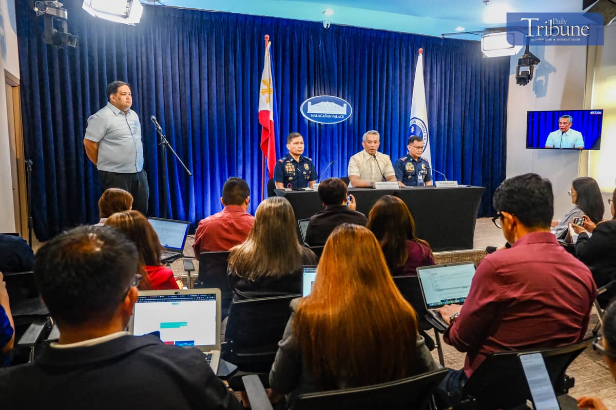 The Presidential Communications Office held a press briefing in Malacanang on February 26, 2025 with DILG Secretary Juanito Victor Remulla, Jr., PNP-AKG Director Elmer Ragay, and NCRPO Director Anthony Aberin