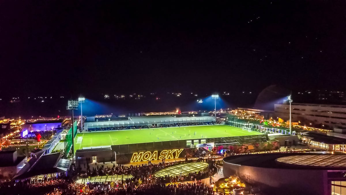 The MOA Football Pitch, with its 1,800 seats and world-class design, stands ready for global tournaments, college games, and electrifying matches.