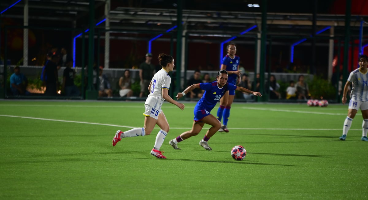 The Filipinas national women's football team energizes spectators with an exhibition game at the MOA Football Pitch.