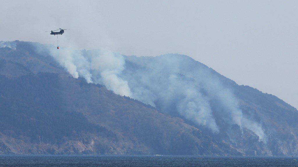 Japan battles biggest wildfire in decades
