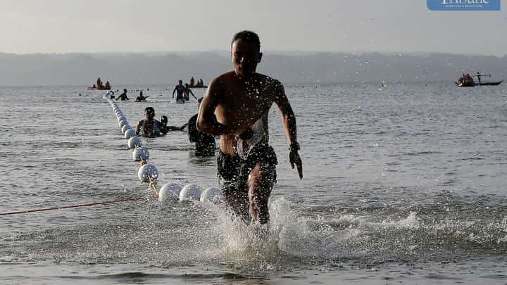 On Saturday, 1 March 2025, Athletes participate in the 2nd Paraw Aquathlon at the Tatoy’s Beachfront in Iloilo City, as part of the 52nd Iloilo-Guimaras Paraw Regatta Festival. The Aquathlon competition is a combination of running and swimming to promote physical fitness, community engagement and raising awareness of maritime safety, organized by the Iloilo City Government and Iloilo Festivals Foundation, Inc., and organized by Velocity 5000.