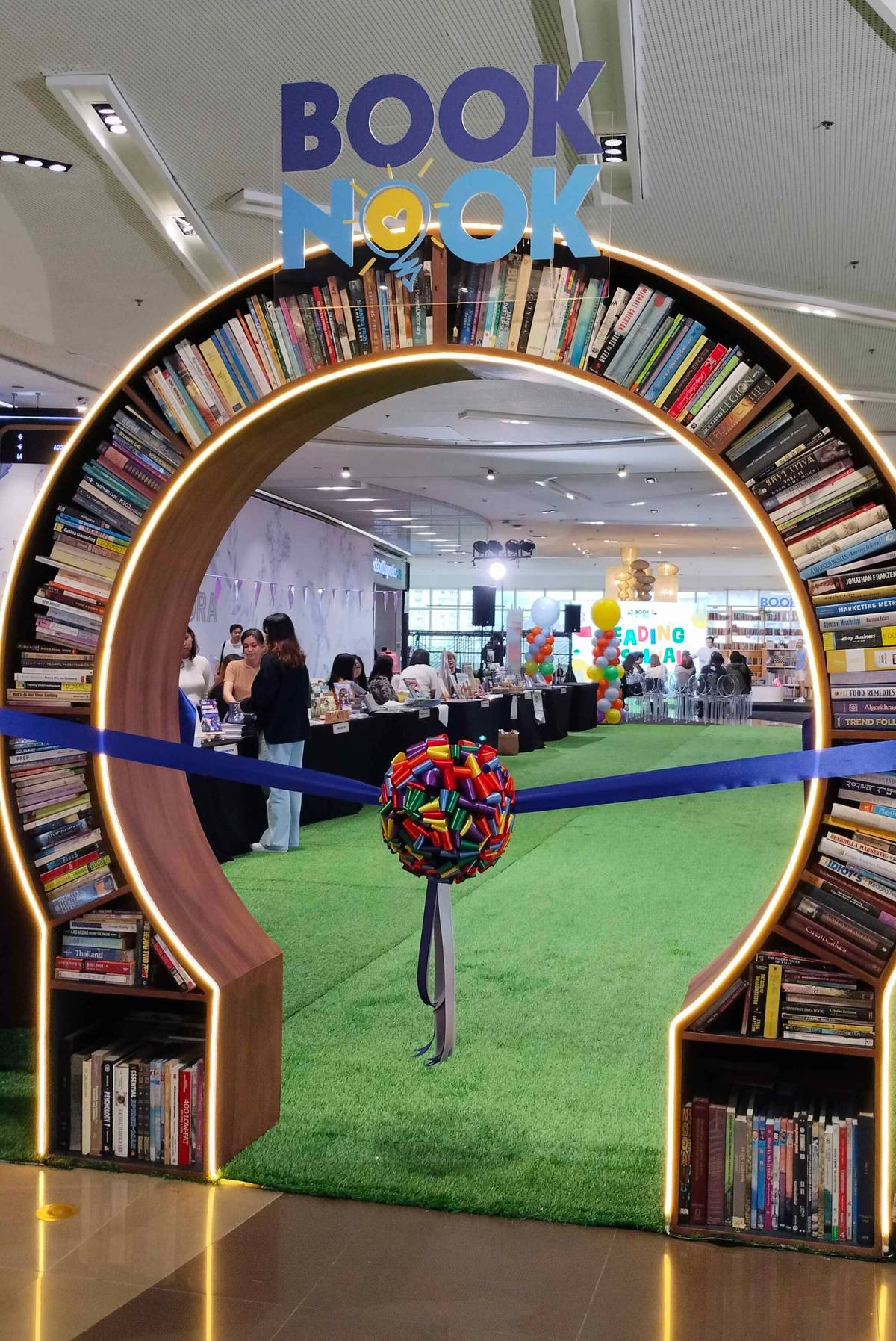 Visitors were welcomed with a book arch.