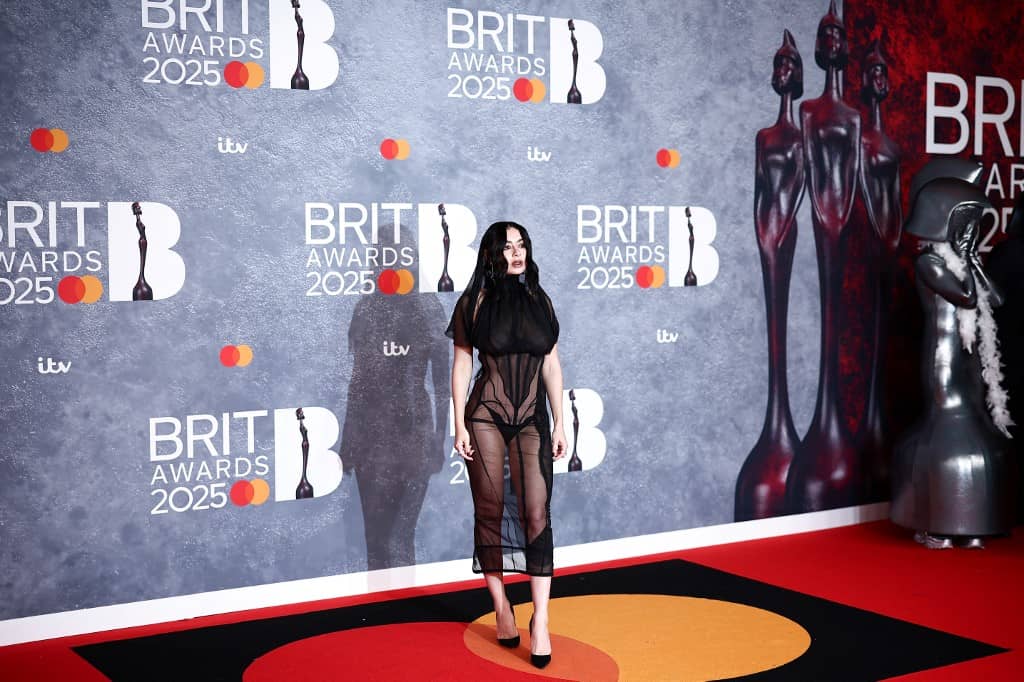 British singer Charli XCX poses on the red carpet upon arrival for the BRIT Awards 2025 in London on 1 March 2025.