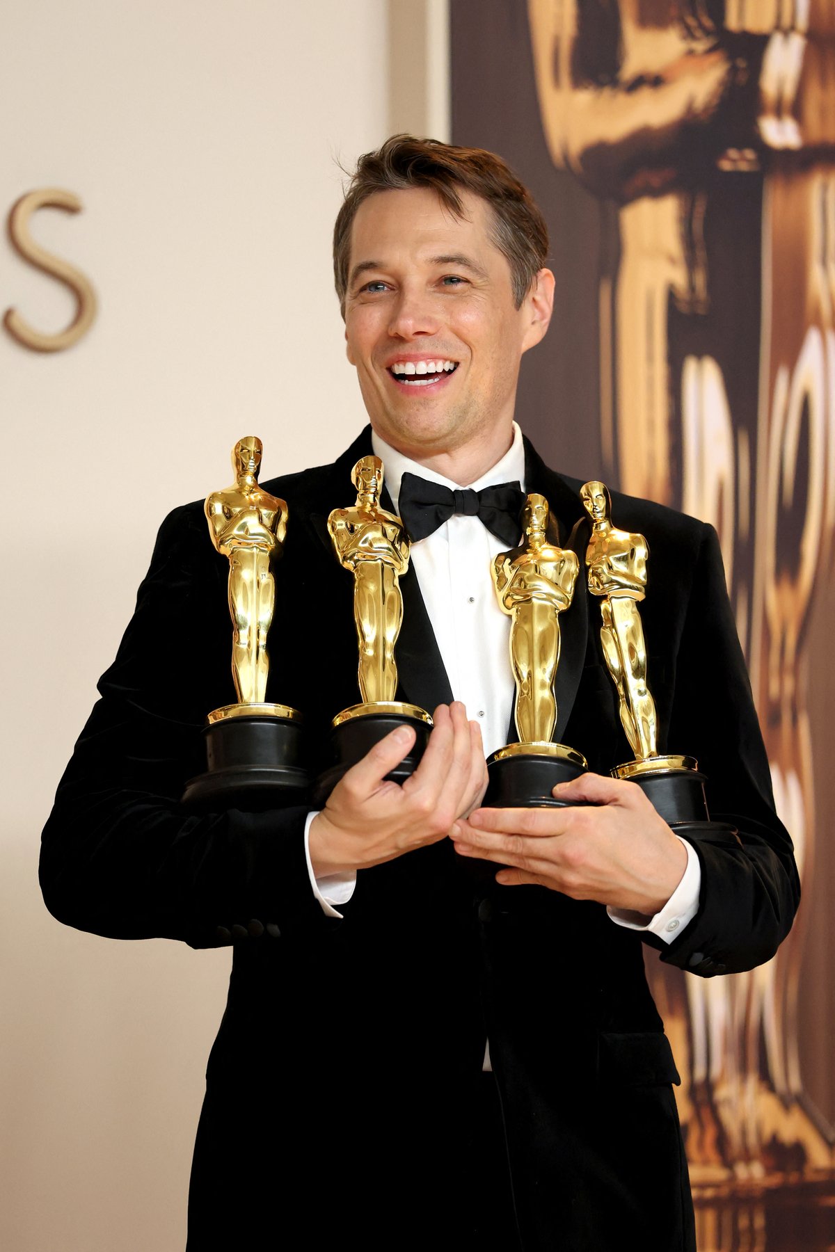HOLLYWOOD, CALIFORNIA - MARCH 02: Sean Baker, winner of the Best Picture, Best Directing, Best Film Editing, and Best Original Screenplay for “Anora”, poses in the press room during the 97th Annual Oscars at Ovation Hollywood on March 02, 2025 in Hollywood, California.