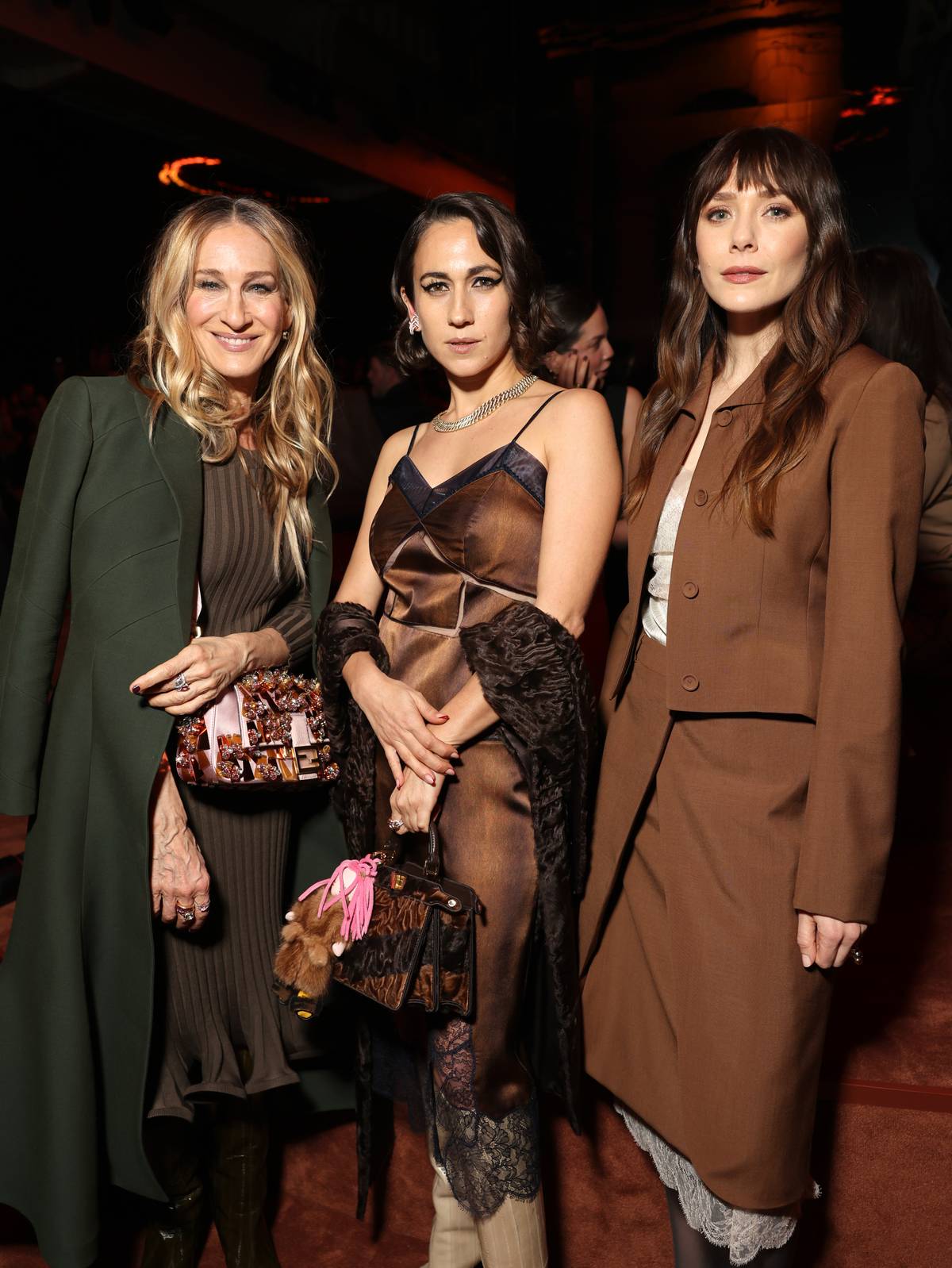 Sarah Jessica Parker, Delfina Delettrez and Elizabeth Olsen