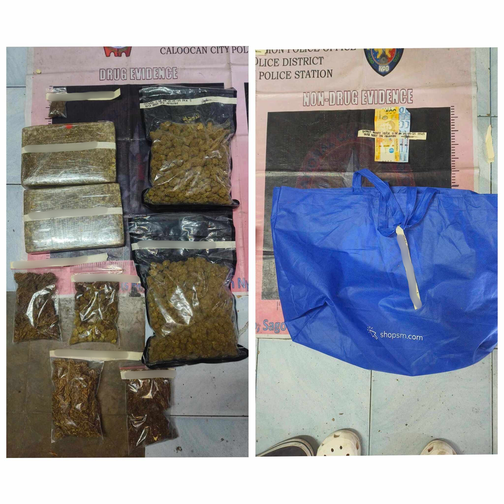 Marijuana bricks, kush, recovered from Caloocan couple