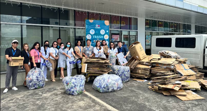 SM employees and tenant partners join in by bringing piles and bags of recyclable waste.