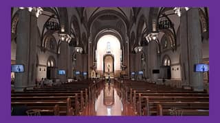 A sacred space for reflection: A softly lit church interior sets the tone for the Lenten journey.